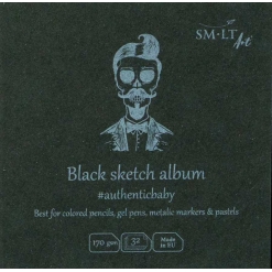 Caiet desen SM.LT Authentic Baby Black Album 9 x 9 cm.