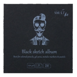 Caiet desen SM.LT Black Sketch Album 14 x 14 cm.