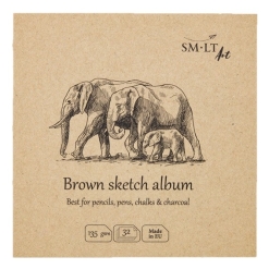 Caiet desen SM.LT Brown Sketch Album 14 x 14 cm.