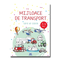 Carti de colorat pentru copii - Mijloace transport 3-4 ani