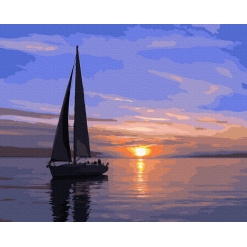 Pictura pe numere - Sailboat at sunset