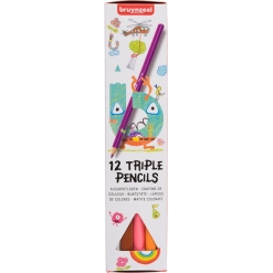 Set 12 creioane colorate Bruynzeel Color Triple Pencile