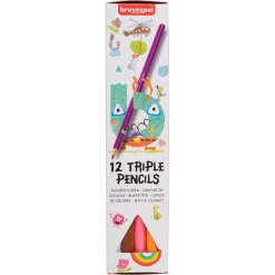 Set 12 creioane colorate Bruynzeel Color Triple Pencile