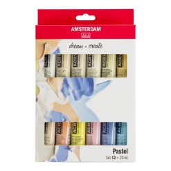 Set 12 culori acrilice Amsterdam 20 ml. - Pastels