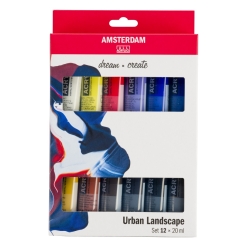 Set 12 culori acrilice Amsterdam 20 ml. - Urban Landscape