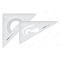 Set 2 instrumente geometrie Scholar transparent