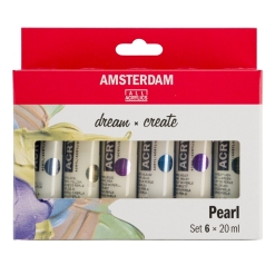 Set 6 culori acrilice Amsterdam 20 ml. - Pearl Set