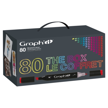 Set 80 markere cu alcool Graph it Box