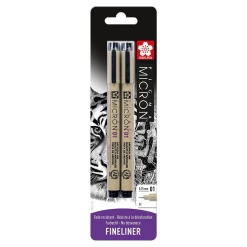 Set Linere Sakura Micron 2X 01 black blister