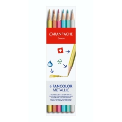 Set creioane colorate Caran d Ache Fancolor Metallic 6