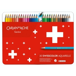 Set creioane colorate Caran d Ache Swisscolor Aquarelle 30