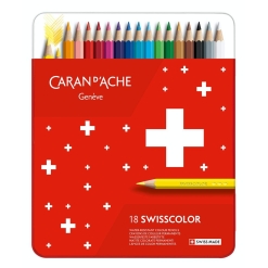 Set creioane colorate Caran d Ache Swisscolor Metal 18