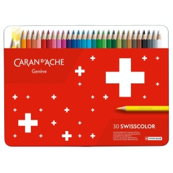 Set creioane colorate Caran d Ache Swisscolor Metal 30