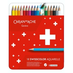 Set creioane colorate Caran d Ache Swisscolor Watercolor 18 metal