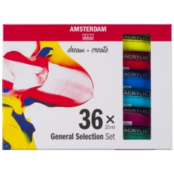Set culori acrilice Amsterdam 20 ml. 36 General Selection Set