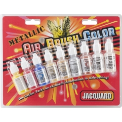 Set culori aerograf Jacquard Airbrush Exciter Metallic
