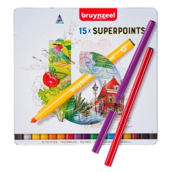 Set markere Bruynzeel Superpoints - 15 markere