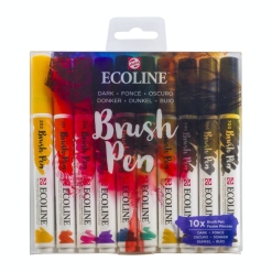 Set markere Ecoline Brushpen Dark 10