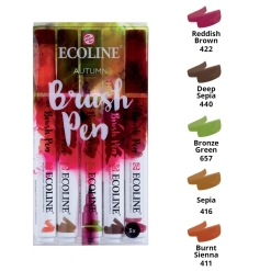 Set markere Ecoline Brushpen x 5 Autumn