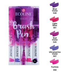 Set markere Ecoline Brushpen x 5 Violet