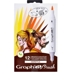 Set markere Graphit brush marker 12 - Hairstyle