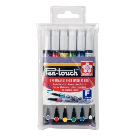 Set markere cu vopsea Pen Touch 6