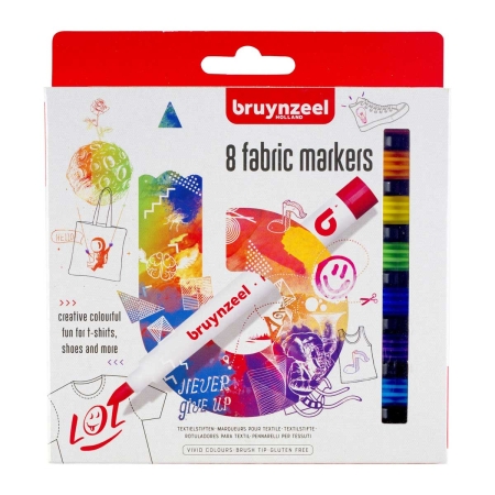 Set markere pentru textile Bruynzeel 8