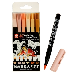 Set markere tip pensula Sakura Manga Koi Color Brush 6