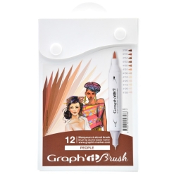 Set markere tip pensulagraphit marker 12 - People