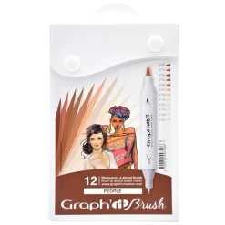 Set markere tip pensulagraphit marker 12 - People