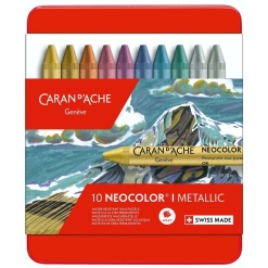 Set pastel Caran d Ache Neocolor I - 10 Metallic